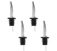KTHZI 4Pcs Oil Wine Bottle Pourer Stainless Steel Freeflow Spirit Speed Pourers with Tapered Spout for Drinks Liquor Cocktail Bar Home Syrup Vinegar