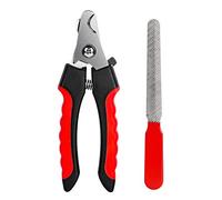 KTHZI Dog Nails Clippers Trimmer with Safety Guard to Avoid Over-Cutting, Razor Sharp Blades with Bonus Dog Nail File, Cat Claw Clippers with Sturdy Non Slip Handles for Pets Dog Cat（Red & Black）