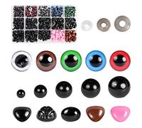 KTHZI Safety Eyes and Noses, 560PCS Included Colourful Craft Doll Eyes Nose in Various Size Washers Animal Eyes for Toys Making Knitted Plush
