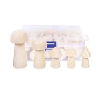 KTHZI Wooden Mushrooms & Peg Dolls, 24pcs Unfinished Wooden Figures for DIY, Painting & Decoration
