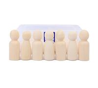 KTHZI Wooden Peg Dolls - 20 Pack of 65MM Big Plain Figures With Storage Case, Perfect for DIY, Painting, Craft, Art & Decoration