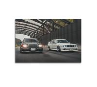KTIN Car Poster AMG 190E W201 Evolution And BMW E30 M3 Sports Car Poster Decorative Painting Canvas Wall Posters And Art Picture Print Modern Family Bedroom Decor Posters 12x18inch(30x45cm)