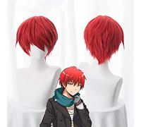 Ktip Up Assassination Classroom Karma Akabane Akashi Seijuro Sasori Wig Short Red Heat Resistance Fibre Cosplay Costume Wigs KUGBS028A