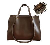KTLCNDF Structured PU Leather Tote Bag for Women - Large Work Shoulder Bag with Zipper Closure & Organizational Pockets(Brown)