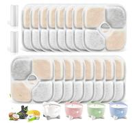 KTNAid 16 Pack Pet Fountain Filters for Catit PIXI Cat Drinking Fountain, Replacement Triple Action Water Filter with Ion-Exchange Resin & Activated Carbon
