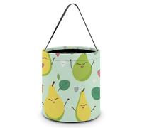 KTNML Candy Basket Cartoon Pears Printed Halloween Candy Buckets Reusable Basket For Use in Festivals Parties And Daily Life, Cartoon Pears, 7.9*8.3in