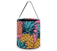 KTNML Candy Basket Color Pineapple Printed Halloween Candy Buckets Reusable Basket For Use in Festivals Parties And Daily Life, Color Pineapple, 7.9*8.3in