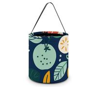 KTNML Candy Basket Hand Drawn Fruits Printed Halloween Candy Buckets Reusable Basket For Use in Festivals Parties And Daily Life, Hand Drawn Fruits, 7.9*8.3in
