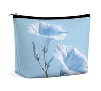 KTNML Portable Zipper Cosmetic Bags Blue Morning Glory Printed Storage Makeup Bag Easy to Carry Travel Cosmetic Bags for Women, Blue Morning Glory, 6.8*5.9 in
