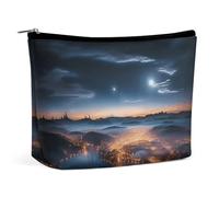 KTNML Portable Zipper Cosmetic Bags Cities Night View Printed Storage Makeup Bag Easy to Carry Travel Cosmetic Bags for Women, Cities Night View, 6.8*5.9 in
