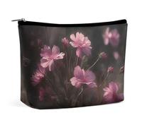 KTNML Portable Zipper Cosmetic Bags Growing Peach Flowers Printed Storage Makeup Bag Easy to Carry Travel Cosmetic Bags for Women, Growing Peach Flowers, 6.8*5.9 in