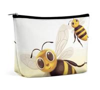 KTNML Portable Zipper Cosmetic Bags Honey Bee Printed Storage Makeup Bag Easy to Carry Travel Cosmetic Bags for Women, Honey Bee, 6.8*5.9 in