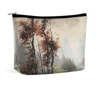 KTNML Portable Zipper Cosmetic Bags Landscape Painting Printed Storage Makeup Bag Easy to Carry Travel Cosmetic Bags for Women, Landscape Painting, 6.8*5.9 in