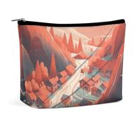 KTNML Portable Zipper Cosmetic Bags Mountain Cable Car Printed Storage Makeup Bag Easy to Carry Travel Cosmetic Bags for Women, Mountain Cable Car, 6.8*5.9 in