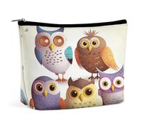 KTNML Portable Zipper Cosmetic Bags Owls Birds Printed Storage Makeup Bag Easy to Carry Travel Cosmetic Bags for Women, Owls Birds, 6.8*5.9 in