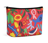KTNML Portable Zipper Cosmetic Bags Red Style Graffiti Printed Storage Makeup Bag Easy to Carry Travel Cosmetic Bags for Women, Red Style Graffiti, 6.8*5.9 in