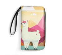 KTNML Womens Alpacas in Love in The Mountains Printed Wristlet Wallet Long Zip Around Travel Leather Purse Purse Suitable for Work And Daily Use, Alpacas in Love in The Mountains, 7.8*4.1 in