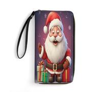 KTNML Womens Kind Santa Claus Printed Wristlet Wallet Long Zip Around Travel Leather Purse Purse Suitable for Work And Daily Use, Kind Santa Claus, 7.8*4.1 in