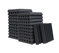 KTOESHEO 24 Pack Acoustic Panels,2" x 12" x 12"Sound Proof Foam Panels for Wall,Fireproof Absorbing Noise Cancelling Panels,to Absorb Noise and Eliminate Echoes. (24 black)