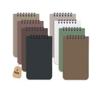 KTOJOY 8 Pack Small Pocket Notebook Small 3x5 Waterproof Spiral Notepads With Lined Pages, Small Top Spiral Notebook Little Mini Memo Steno Note Pads for Outdoor Home Office College School