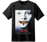 KTOPMC diyi Silence of The Lambs Movie Poster T Shirt Horror Film Hannibal Lecter Black(X-Large)