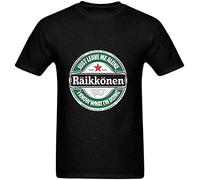 KTOPMC WiFi HYS-Kj Kimi Raikkonen Leave Me Alone Circular Logo Poster Screw Neck T-Shirt f Men Black(Medium)
