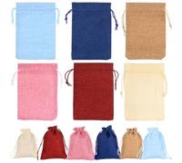 KTPCN 18 Pcs Small Hessian Bags, Burlap BagsHessian Sacks, Coloured Drawstring Gift Bags with Drawstrings, Small Drawstring Pouch, Burlap Sacks for Wedding Party Favors Jewellery Pouches(10 x 14cm)