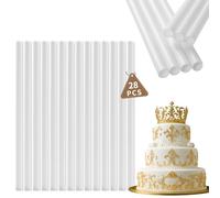 KTPCN 28 Pcs Plastic Cake Dowels for Tiered Cakes, 20cm/7.87 inch Reusable Plastic Cake Support Rods for Cakes Stacking Support Dowel Rods