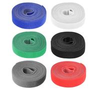 KTPCN 6 Rolls Sew On Hook and Loop Tape, 20mm x 5m Colorful Hook and Loop Strip Fasteners Heavy Duty with Non-Adhesive Back, for Fabric Textile Clothing DIY(6 Colors)