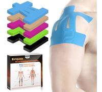 KTQUICK Az Kinesiology Shoulder Tape, 12 Pieces, Pre-Cut Original Cotton, Waterproof and Breathable, Enhanced Elastic Kinesiology Tape for Shoulder Support and Muscle Sports