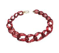 Ktrezs Acrylic Chunky Necklace Long Punk Cuban Link Chain Choke Lightweight Boho Wrapping Link Chain Fashion Jewelry Gifts for Women Girls red