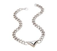 Ktrezs Exaggerated Three-dimensional Geometry Pendant Necklace Retro Style Classic Light Luxury Exquisite Hundred Matching Collarbone Chain for Women and Girls Silver