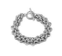 Ktrezs Gold Silver Choker Necklace Bracelet Flat Braided Twist Snake Chain Necklace Bohemian Metal Chain Necklace Hip Hop Jewelry Bracelets 1-A