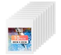 KTRIO Canvas Boards for Painting, 10 Pack 20x25CM 100% Cotton Primed Small Art Canvas Painting Supplies for Acrylic, Oil, Watercolor, Tempera