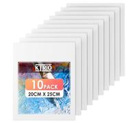 KTRIO Canvas Boards for Painting, 10 Pack 20x25CM Painting Canvas 100% Cotton Primed Small Art Canvas Painting Supplies for Acrylic Oil Watercolor Paint Tempera