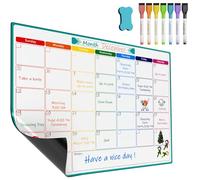 KTRIO Monthly Planner Whiteboard A3 Chore Chart Magnetic Whiteboard for Fridge Calendar Month Plan Monthly Wall Planner Reminder Board for Meal Planning or Shopping