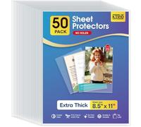 KTRIO No Holes Sheet Protectors 8.5 x 11 Inch Heavy Duty Clear Page Protectors, Plastic Paper Sleeves Document Protectors, Letter Size, Top Loading, Acid Free, 50 Pack