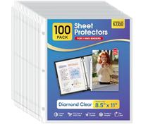 KTRIO Sheet Protectors 8.5 x 11 inch Clear Page Protectors for 3 Ring Binder, Plastic Sleeves for Binders, Top Loading Paper Protector Letter Size, 100 Pack