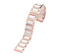 KTRSAVSSA 12/14/16/20mm 22mm White Stainless Steel Ceramic Watchband Compatible With Swarovski DW Armani Casio Fossil Plain WatchStrap(4101 Rose White,22mm)