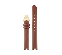 KTRSAVSSA 12mm 14mm Calfskin Strap Compatible With Guc Leather Watch Band YA141401 YA141505 Series Female Watchband Notch Bracelet Black Brown(Brown gk bk,14mm)