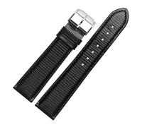 KTRSAVSSA 15mm 21mm Lizard Pattern Cowhide Watchband WatchBracelet Compatible With Movado 0607122/606088 Strap Wristwatches Band Simple Stylish(Black White,15mm)