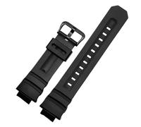 KTRSAVSSA 16mm Silicone Watch Strap Compatible With Casio G-Shock AW-591/590/5230/282B AWG-M100/101 G-7700/7710 WatchBand Soft Waterproof Rubber Black(Black black)