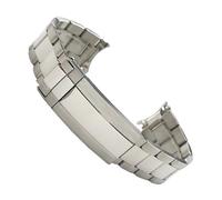 KTRSAVSSA 19mm Silver Brushed Stainless Steel Jubilee Oyster Curved End Watch Strap Band Compatible With SKX5 Sxns80 Snxs79 Snxs79k Snxs77k Snxs73(Middle Bright Silver)