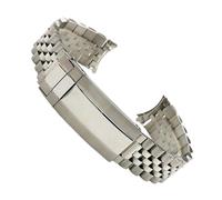 KTRSAVSSA 19mm Silver Brushed Stainless Steel Jubilee Oyster Curved End Watch Strap Band Compatible With SKX5 Sxns80 Snxs79 Snxs79k Snxs77k Snxs73(Jubilee)