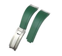 KTRSAVSSA 20mm 21mm Rubber Silicone Watchband Compatible With Rolex Datejust 41mm Sliding Adjustable Buckle Customized Watch Strap Big Small Wrist(Green,21MM_55MM AND 70MM)