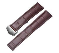 KTRSAVSSA 20mm 22mm 24mm Leather Strap Compatible With Tag Heuer Watch Carrera Monaco Watch Belt Black Brown Bracelet Wristwatch Watchbands(Brown-silver,20mm)