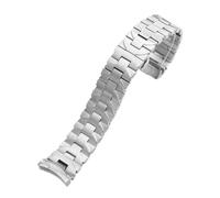 KTRSAVSSA 22mm 24mm Stainless Steel Strap Compatible With Panerai Lumino PAM441/PAM111/PAM01316 Curved End Metal Watchband Men's Black Silver Bracelet(Silver Curved strap,22mm)