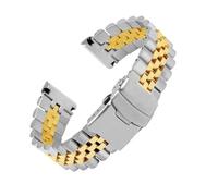KTRSAVSSA 22mm Men's Solid Steel Strap Compatible With Seiko PROSPEX Series Abalone SRPA21J1 SRPE99K1 SRP777 SRPC25 773watchband Black Silver Bracelet(B Silver Gold)
