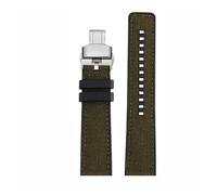 KTRSAVSSA 22mm Quick Release Wristband Compatible With Tissot T-Sport Darth Vader T125617 T116617 T116nylon Silicone Strap Khaki Green Men Watchband(Green silver Folding)