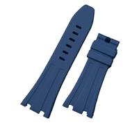 KTRSAVSSA 27mm Short Version Soft Nature Silicone Rubber Watch Band Compatible With AP Strap ROYAL OAK OFFSHORE Watchband 26470 25940 26170(Blue,Silver Buckle-27MM)